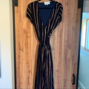 Charles Henry ribbed silky dress